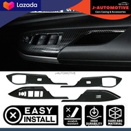 Perodua Myvi / Bezza / Axia / Alza Door Mirror Window Switch Panel cover carbon fiber / glossy black