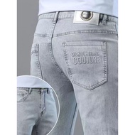 seluar lelaki straight cut pants Seluar jeans kelabu berasap awal musim luruh lelaki musim bunga dan