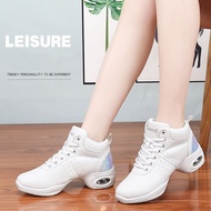 Womens Dancing Shoes Leather Waterproof Wedges Square Dance Shoes Adult Soft Sole Women's Dance Shoes