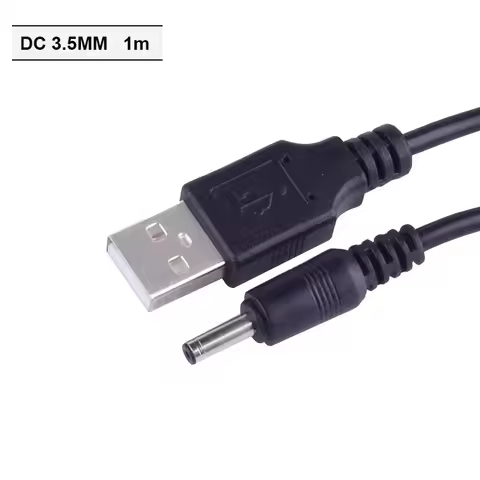 USB DC 3.5mm Power Plug USB charger Convert To DC 3.5 *1.35 White Black L Shape Right Angle Jack Wit