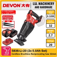 DEVON 5836-LI-20 20V Brushless Cordless Reciprocating Saw 32mm