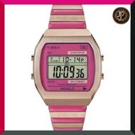 [TIMEX] Timex 80 wristwatch with pink dial, stainless steel, acrylic, quartz, ladies' pink bracelet 
