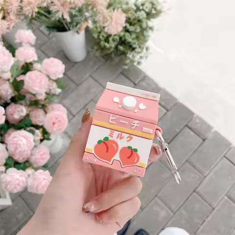 For AirPods Pro 2 Case 3D Juicy Peach Drink Earphone Cover for AirPods 1 2 3 Pro Charging Case Headp