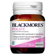EXP:06/2028 Blackmores Folate 90 Tablets Supplies Nutrients That Are Important To Support Normal Con