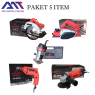 PROMO TERMURAH.!!PAKET TUKANG KAYU Mesin Circular Saw Serkel Gergaji Potong Kayu - Mesin Bor Listrik 10mm Set Koper Full Asesoris - Mesin Serut Planer Ketam Kayu