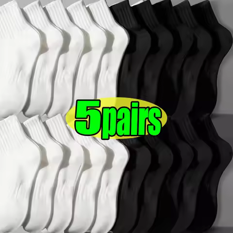 1/5pairs white Cotton Sports Socks