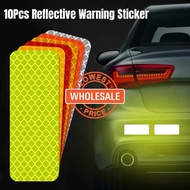 [Wholesale] 10Pcs Car Reflective Warning Sticker / Car Bumper Secure Reflector Strip Tape / Night Sa
