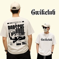 911 GT3 RS Poster Back Tee — Unisex Oversize Streetwear (White/Pink/Purple)