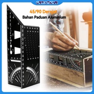(Aluminum Alloy Material)45/ 90 Degree Angle Ruler/ Precision Aluminum Ruler Degree Ruler