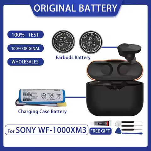 100%Original New ZeniPower 3.7V Z55 Battery For Sony WF-1000XM3 WF-SP900 WF-SP700N WF-1000X TWS