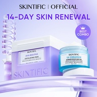 <Renewal & Refine>SKINTIFIC 2pcs Skincare Set Smooth, Hydrating, Brightening |Exfoliating Pads+5X Ce