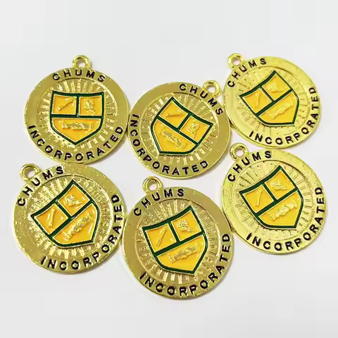 Yellow & Green Greek Alphabet CHUMS Incorporated Emblem Pendant