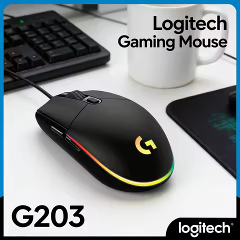 Logitech G203 Gaming Mouse LIGHTSYNC RGB Ergonomic Design Comfortable Grip