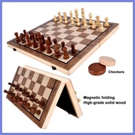 ♕ ✓ 【39 * 39cm】Magnetic Wooden Chess Board Tournament Size Foldable Children Elders and Adults Boar