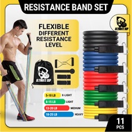 11pcs Resistance Band Set | Workout | Build Muscle | Tone Abs & Body | Home Workout | Premium Set - 