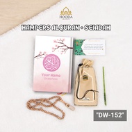 Hooda - Dhikr Al Quran Hampers Mini Quran And Tasbih Wedding Dhikr Custom Name Prayer Mat Premium A6 A5