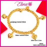 Elena Emas Korea Emas Sadur Gelang Tangan Dewasa/Budak (EB356)(EB357)(EB358)(EB359)