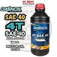 【5.5 SALE】DASHOIL 4T SAE40 1L Mineral SL Engine Oil Minyak Hitam Pelincir Motor Motosikal RSX150 Y15