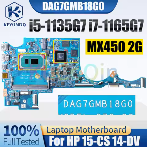 DAG7GMB18G0 For HP 15-CS 14-DV Notebook Mainboard i5-1135G7 i7-1165G7 M16641-601 Laptop Motherboard 