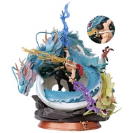 One Piece GK Black Pearl Changed to Three Dragons Zoro Roroja Super Huge Tornado Figure Statue Model Ornaments
