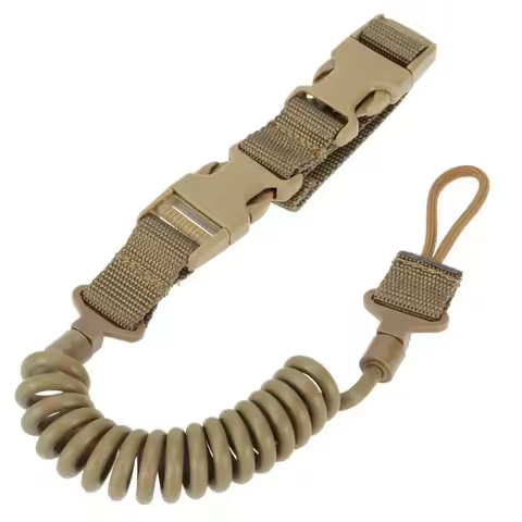 Military Tactical Lanyard Multi-purpose Spring Lanyard Pistol Secure Lanyard Rifle Sling Strap Shoot