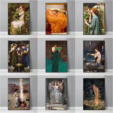 Boreas by John William Waterhouse Woman Circe Invidiosa Poster Print Wall Art Canvas Painting Pictur