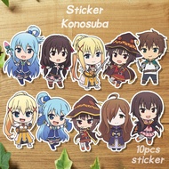 Konosuba Anime Stickers - 10pcs Kazuma, Aqua, Megumin Konosuba Characters