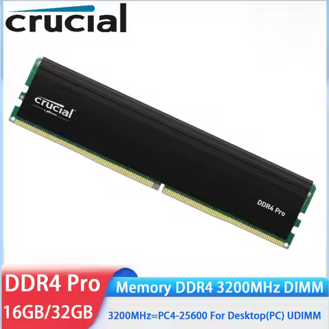 Crucial Memoria RAM DDR4 16GB 32GB 3200MHz Desktop Memory DDR4 3200MHz UDIMM 288Pin 1.2V PC4-25600 F