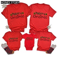 Merry Christmas Santa T-shirt New Santa Claus Printed Parent Child Red T-shirt