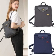 【Longchamp Mall】 Longchamp official store bag L1699 backpack 70th anniversary edition embroidery folding school bag long champ bags Student backpack