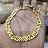 24k gold plated double chain bracelet
