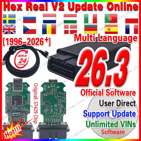 Best HEX Real V2 STM32F429 VET6 V26.3 V24.7 Latest Online Update STM32F405 VGT6 Support Many Languag