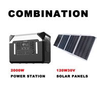 PBSOLAR Power Station Solar Portable 220V 2000W/2048WH/640000MAH AC Output Solar Generator Powerbank