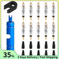 10pcs Valve Core for Presta,Valve Core Bike Bicycle Replacement with 2 Valve Core Remover Tools&10 V