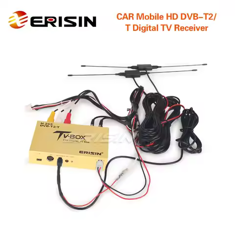 Erisin ES338-L Car Digital HDTV DVB-T2/T Receiver HEVC H.265 H.264 HDMI-Compatible USB Mobile TV Box