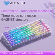 AULA F81 Customized Bluetooth Wireless Wired RGB Game Mechanical Game Keyboard Three Mode Hot Swap W