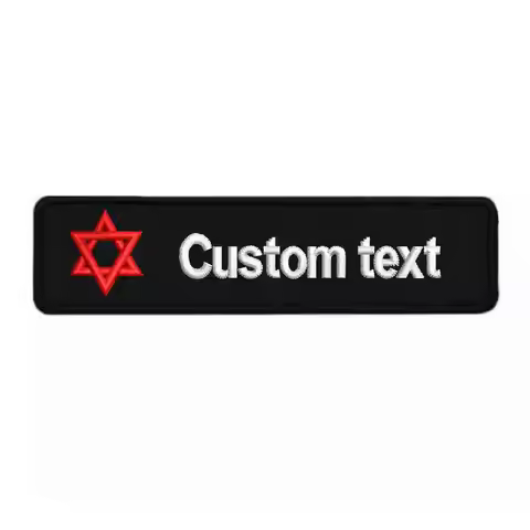 Customized Name stickers Embroidered Patch with Israel Logo Hook & Loop Backing Embroidery Military