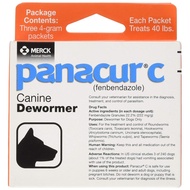 Panacur C Canine Dewormer, Net Wt. 12 Grams, Package Contents Three, 4 Gram Packets