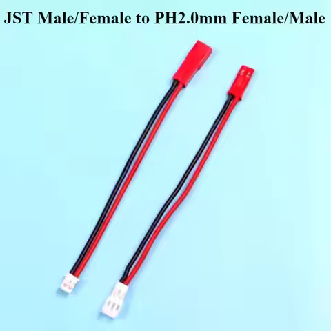 JST to PH2.0mm 2P Male/Female Micro Lipo Battery Adapter Cable Line 10cm 22AWG for Axial SCX24 1/24 