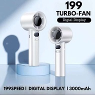( 199 Speed ) M11 Level 199 Speeds Adjustable Fan Super High Speed Rechargeable Desktop Handheld Fan
