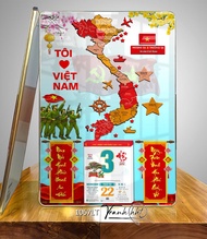 Lịch Tết Bác Hồ - Lịch bản đồ 34 tỉnh - Bản đồ Việt Nam 34 tỉnh thành - Tranh bác Hồ - Lịch bản đồ V