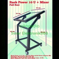 New 10 U POWER RACK + AUDIO MIXER ACC SOUND SYSTEM RACK/