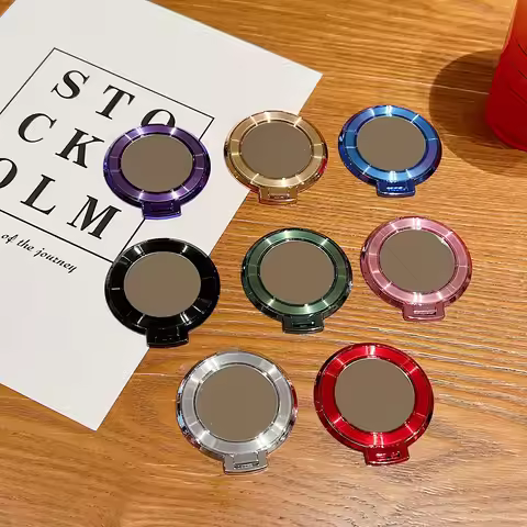 Luxury CD Grain Mirror Ring Glued Phone Grip For iPhone 16 17 11 12 13 14 15 Pro Max Magnetic Finger