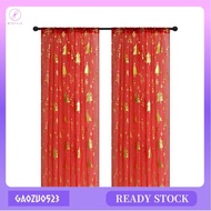 [gaozuo523] 2 Pc Christmas Sheer Curtains with Snowflake Print Window Curtains for Living Room 52"W 