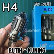 H4 Laser HJG led headlight bulb WHITE YELLOW