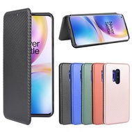 Case For Oneplus 8 7T 7 Pro 6 6T 5T 3 3T Carbon Fiber Flip Wallet Phone Cover Oneplus 8 Nord 8Pro St