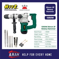 HITZ 1350W Rotary Hammer 2 Mode Chiseling Drilling Hammer Drill Gerudi Penebuk Dinding Konkrit