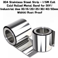 304 Stainless Steel Strip 1m 5m Length Corrosion Resistant Metal Tape for DIY Industrial Use 10-50mm