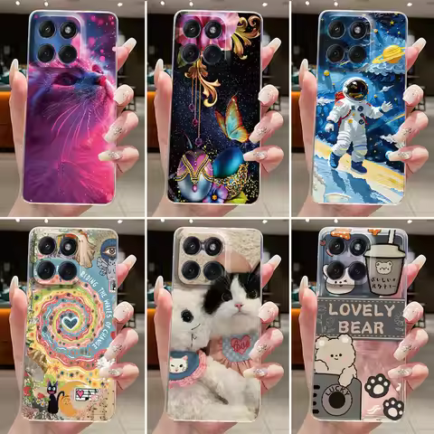 Casing For Motorola Edge 60 Fusion Pro 60s Aesthetic Fashion Cute Cat Astronaut Soft Silicone Back C