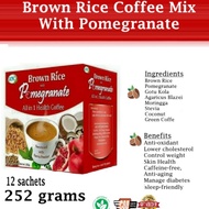 Original 12 Sachet Brown Rice Coffee Plus Pomegranate Organic Coffee Mix Instant Coffee Drinks